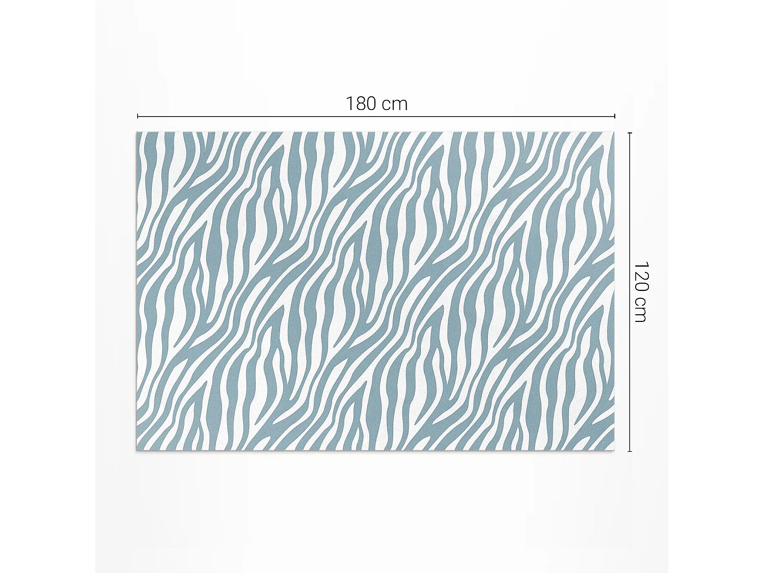 Tapis vinyle pour la maison, Moquette d'intérieur Vagues boho abstraites en bleu pastel - 120x180 cm