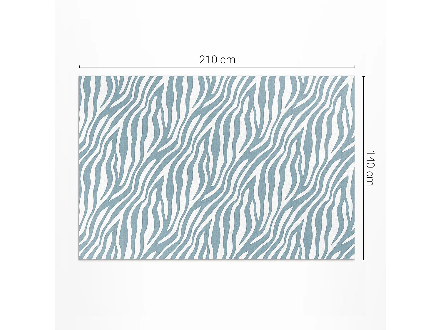 Vinylteppich für Zuhause, Innenteppich Abstrakte Boho-Wellen in pastellblauer Farbe – 140 x 210 cm