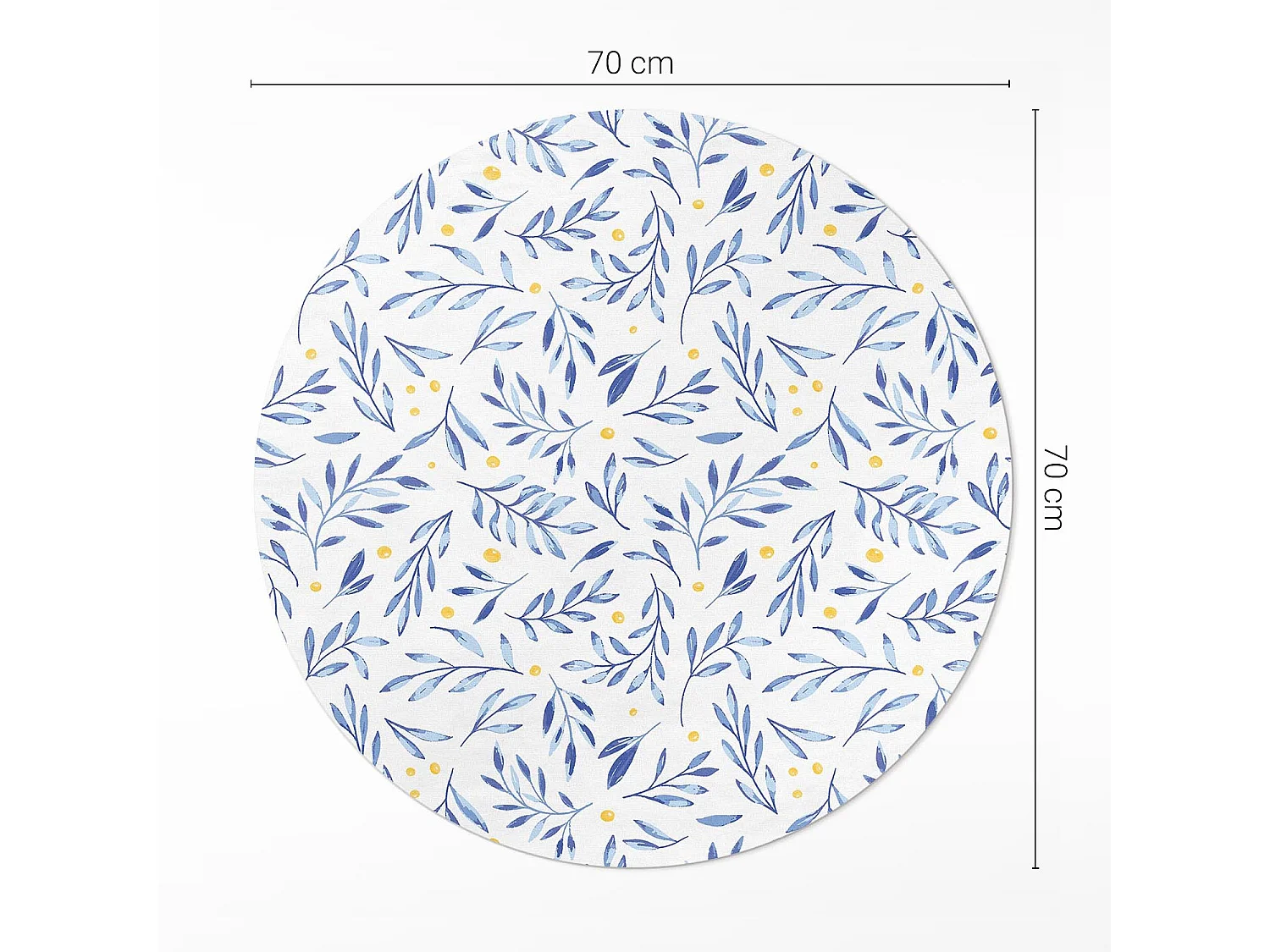 Tapis vinyle pour la maison, Moquette d'intérieur Brindilles aquarelles subtiles, feuilles, points bohèmes 70 cm