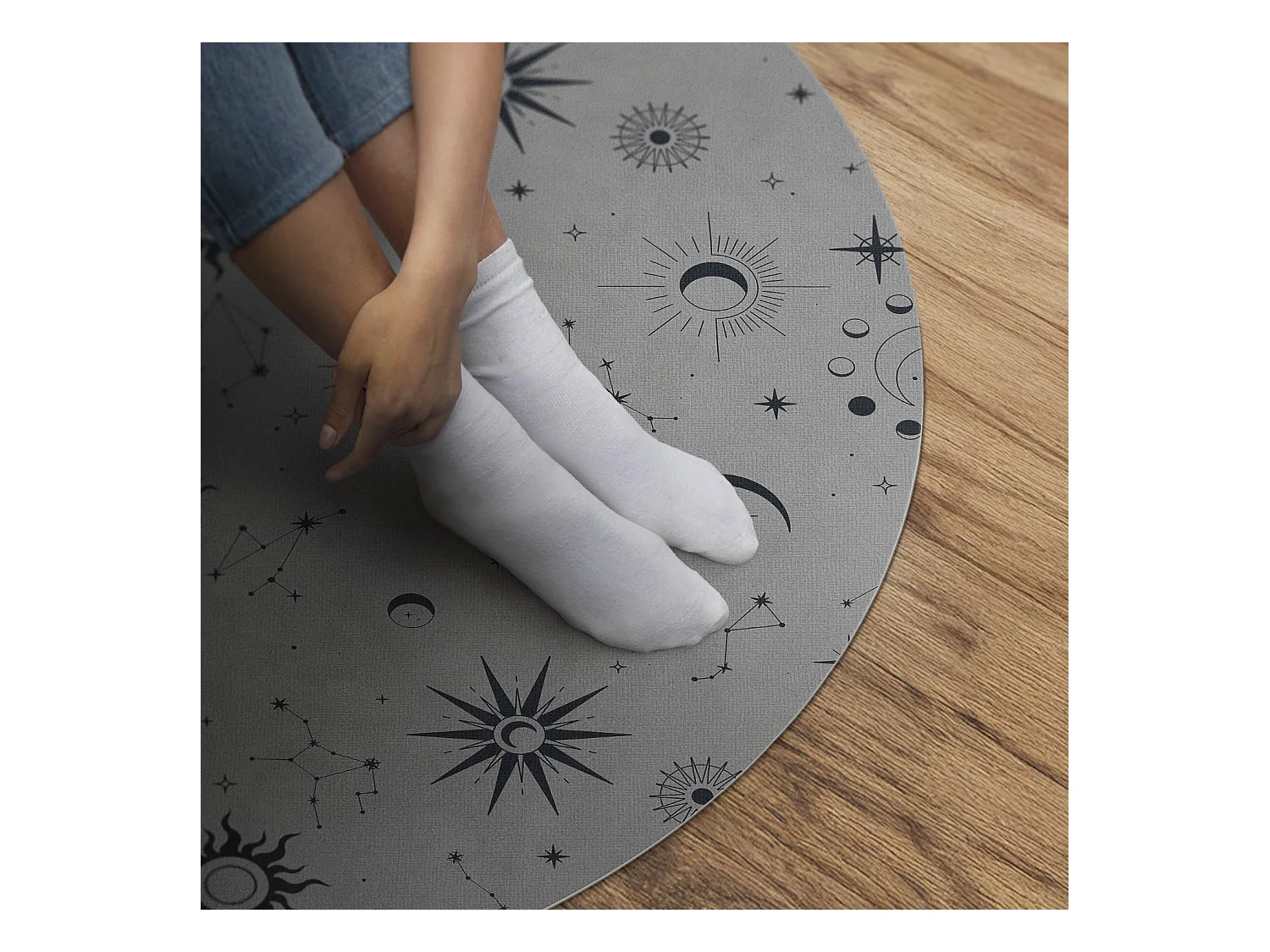Tapis vinyle pour la maison, Moquette d'intérieur Espace lunes soleils étoiles vintage 50 cm