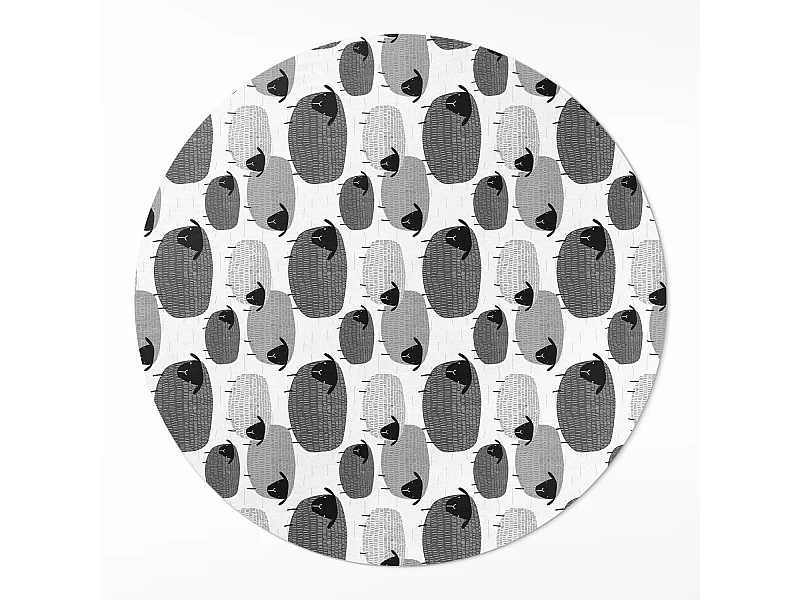 Vinyl-Teppich für Zuhause, Innenteppich, bemaltes Schaf mit regelmäßigem Muster, 60 cm