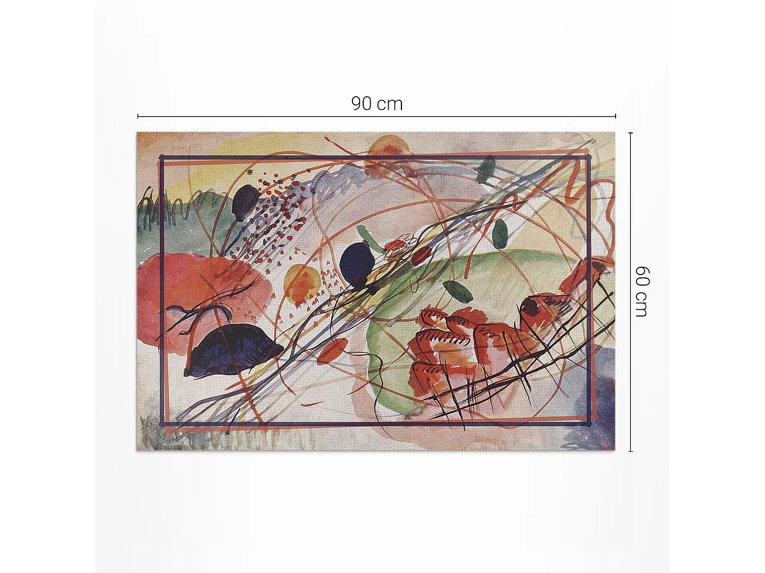 Tapis vinyle pour la maison, Moquette d'intérieur Aquarelle colorée de Vassily Kandinsky - 60x90 cm