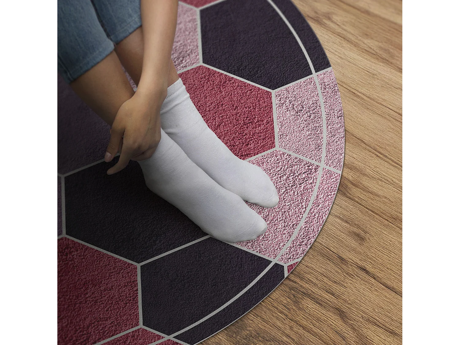 Vinyltapijt voor thuis, binnentapijt Pluche zeshoeken regelmatig geometrisch patroon 70 cm