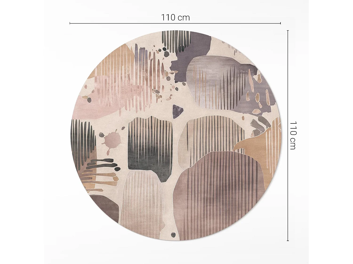 Tapis vinyle pour la maison, Moquette d'intérieur Formes abstraites aux couleurs pastel, style boho/vintage 110 cm