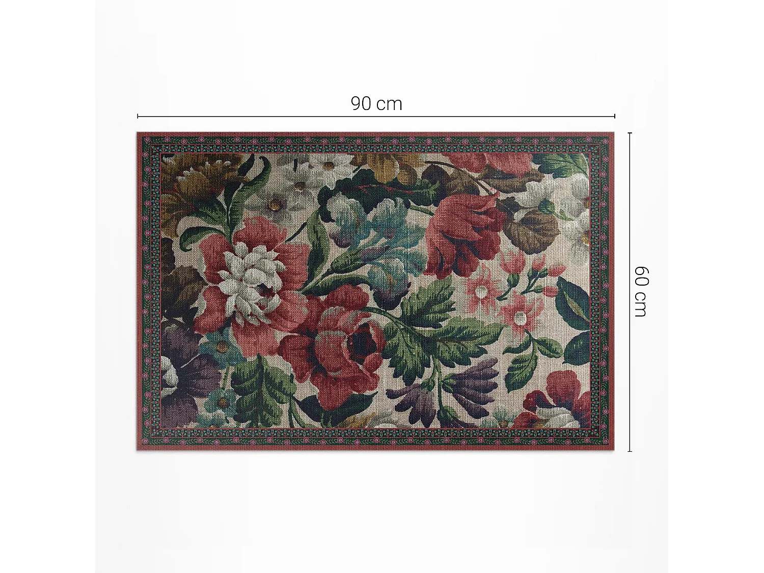 Tapis vinyle pour la maison, Moquette d'intérieur Motif floral délicat - 60x90 cm