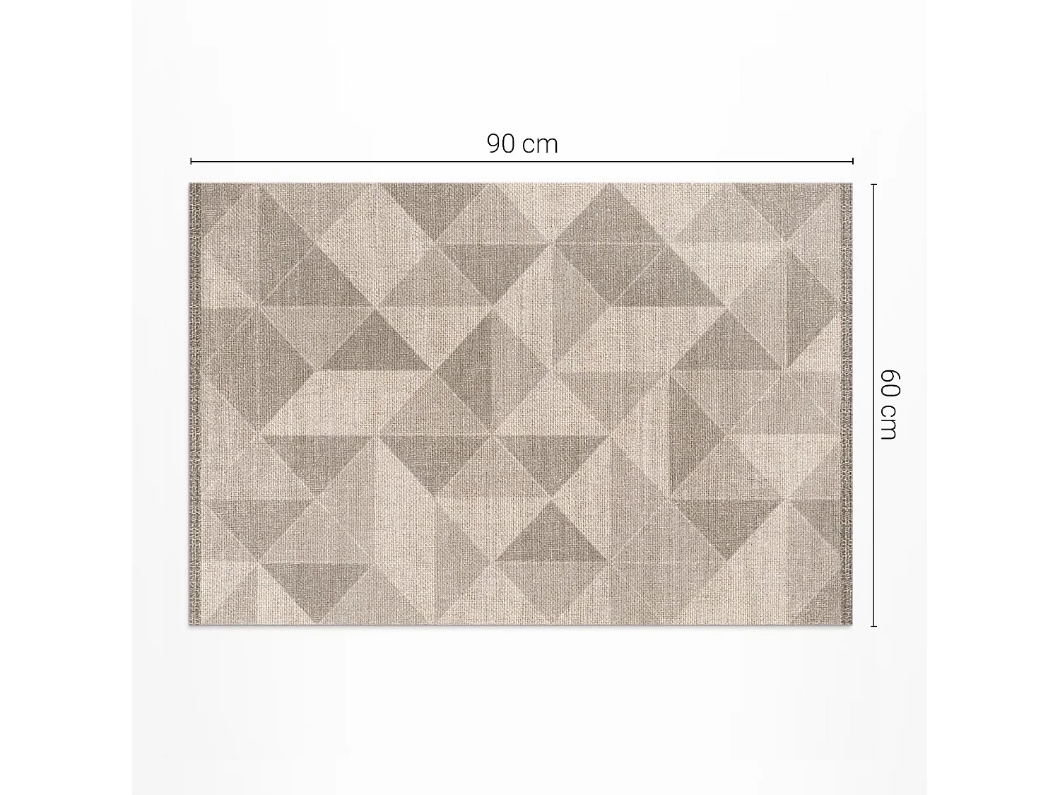 Vinyl-Teppich für Zuhause, Innenteppich, Dreiecke und Quadrate aus Stoffimitat – 60 x 90 cm