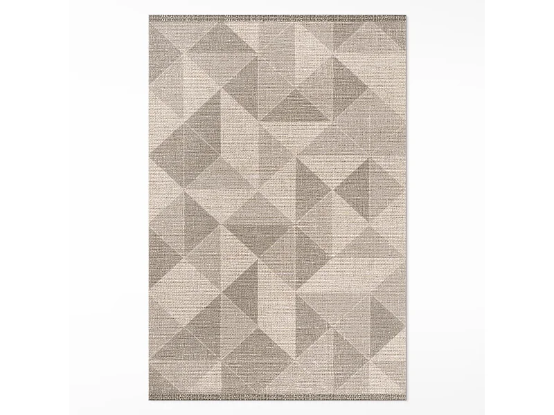 Vinyl-Teppich für Zuhause, Innenteppich, Dreiecke und Quadrate aus Stoffimitat – 60 x 90 cm