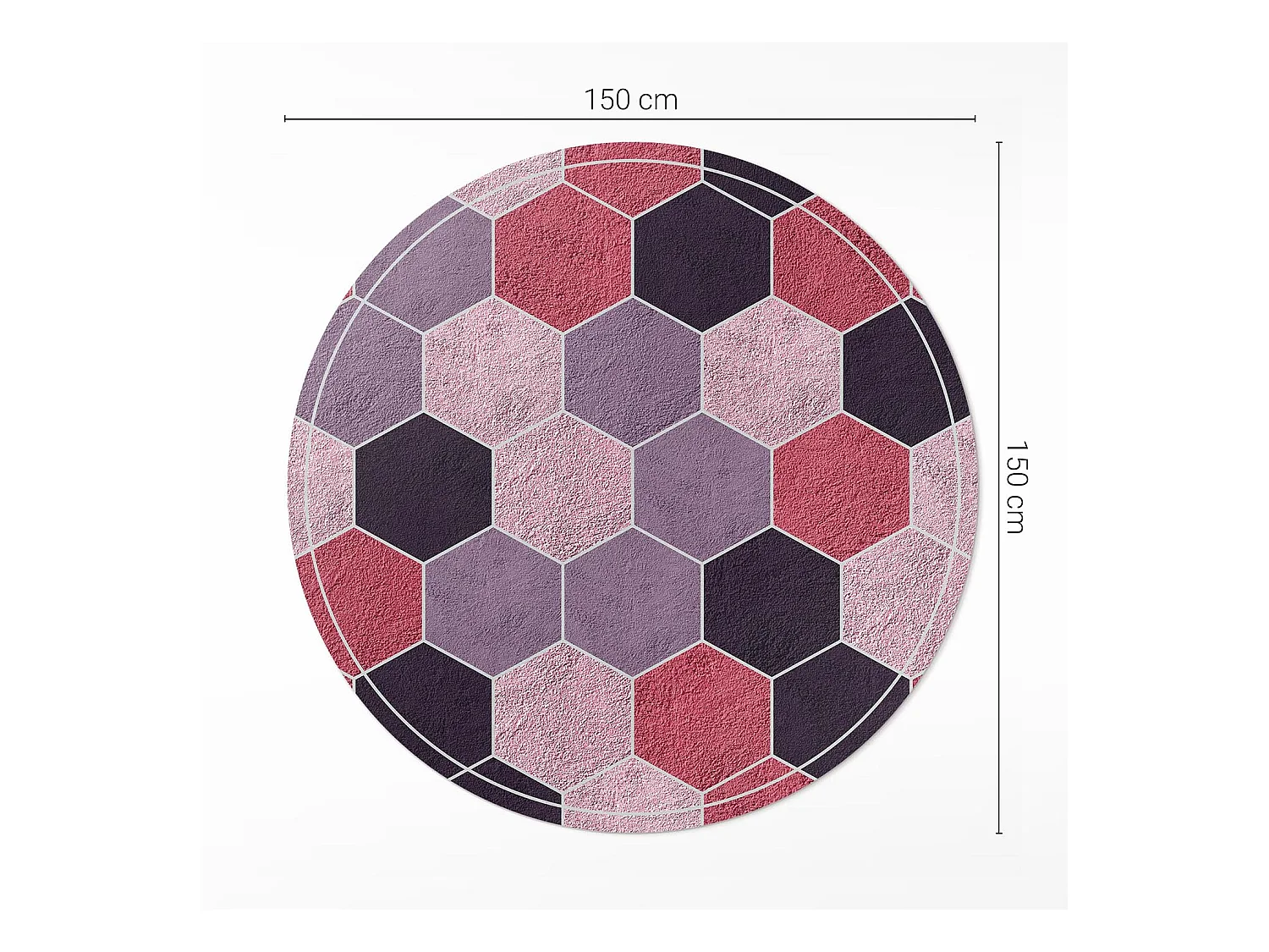 Vinyl-Teppich für Zuhause, Innenteppich, Plüsch-Sechsecke, regelmäßiges geometrisches Muster, 150 cm