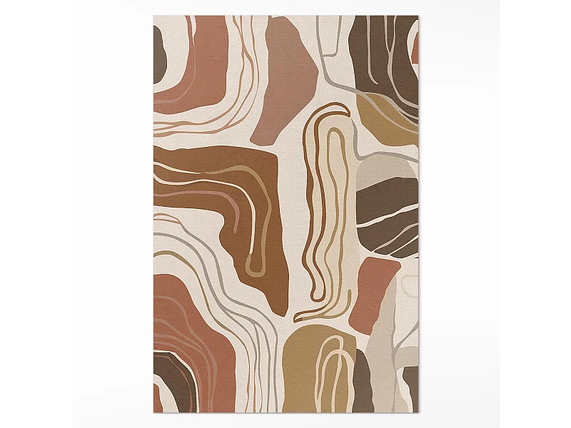 Vinylteppich für Zuhause, Innenteppich Pastell, künstlerische Formen – 150x225 cm