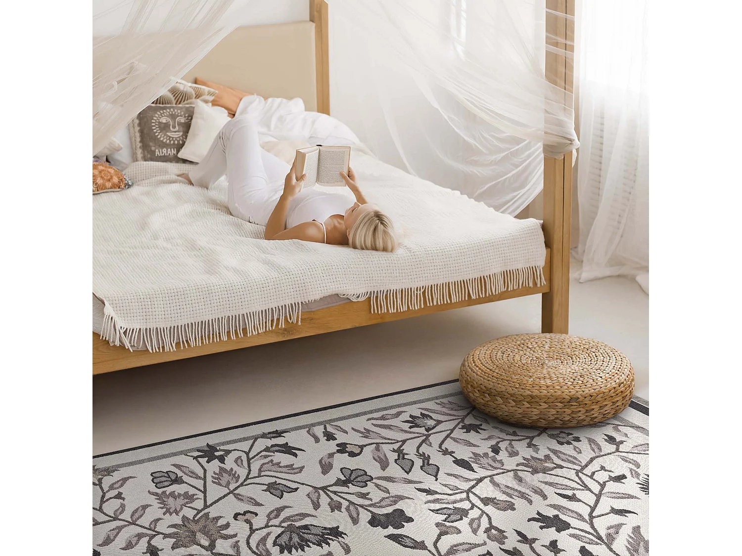 Tapis vinyle pour la maison, Moquette d'intérieur Plantes minimalistes - 80x120 cm