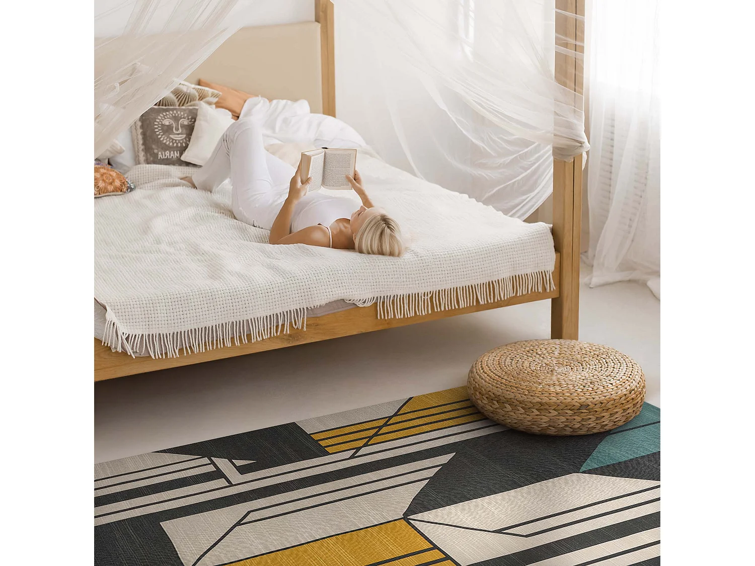 Vinylteppich für Zuhause, Innenteppich Geometrische Abstraktion – 80x120 cm