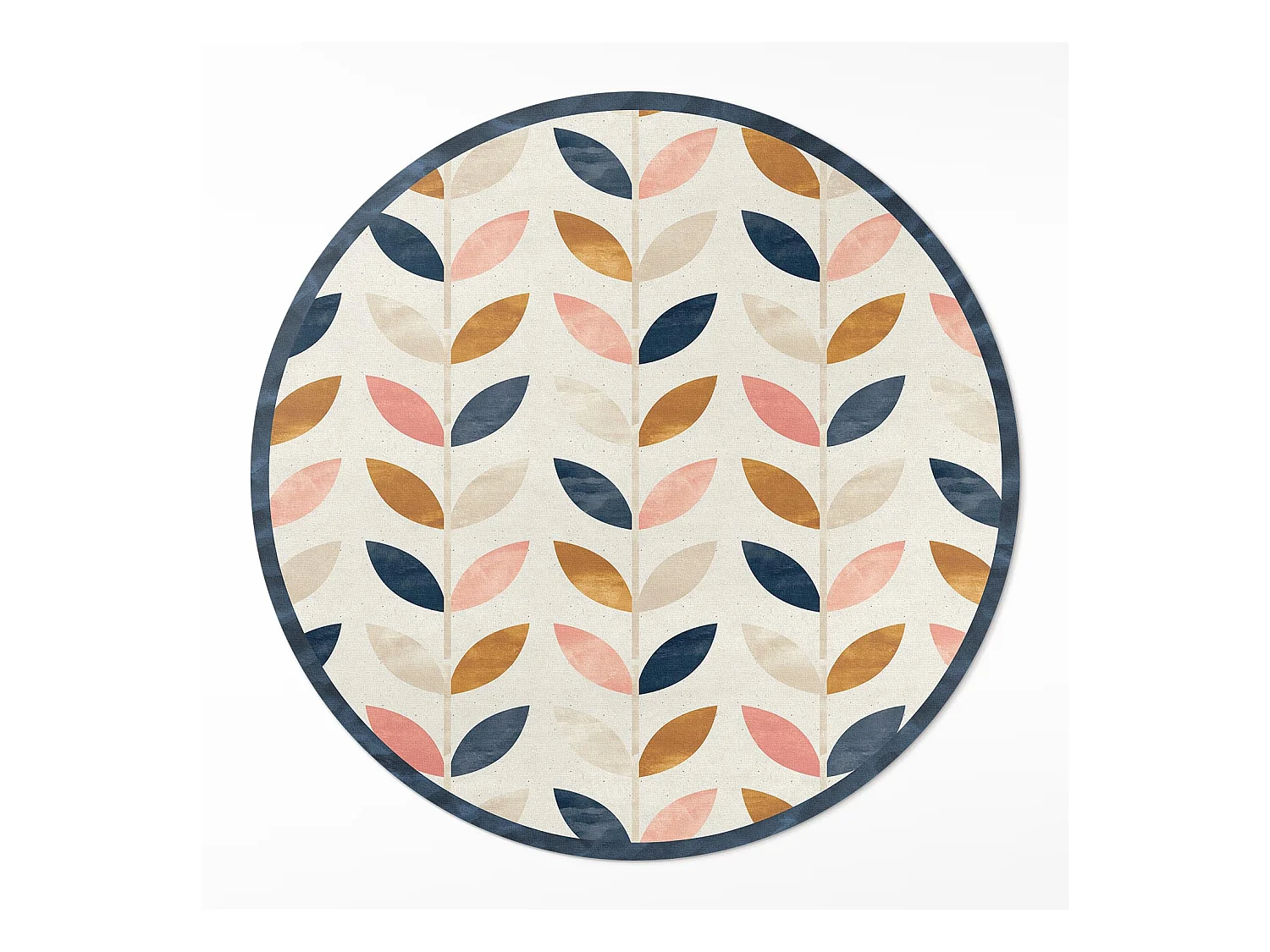 Tapis vinyle pour la maison, Moquette d'intérieur Petites feuilles, style bohème aquarelle 150 cm
