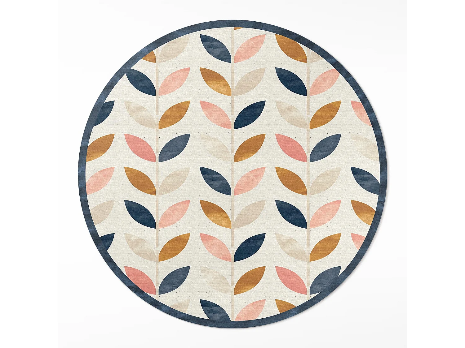 Vinyl-Teppich für Zuhause, Innenteppich, kleine Blätter, Aquarell-Boho-Stil, 130 cm