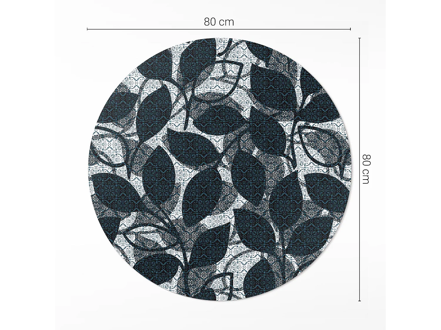 Vinylteppich für Zuhause, Innenteppich, Zweigmuster, dekorative Pflanzenblätter, 80 cm