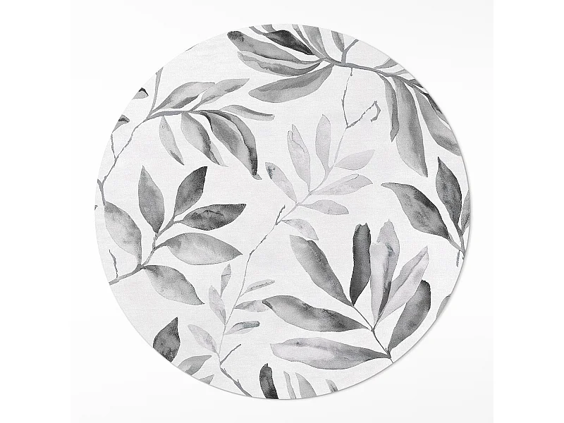 Vinyl-Teppich für Zuhause, Innenteppich, Aquarellpflanzen, einfarbig, zarte Blätter, Boho-Stil, 50 cm