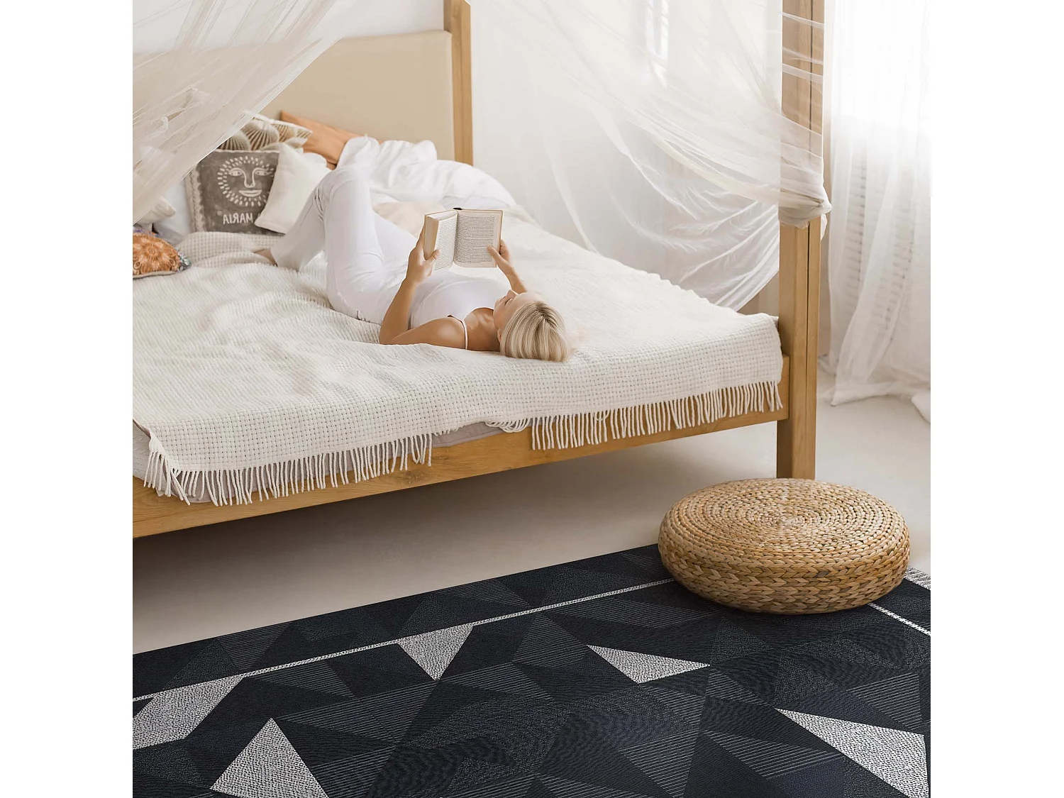 Tapis vinyle pour la maison, Moquette d'intérieur Mosaïque géométrique - 140x210 cm