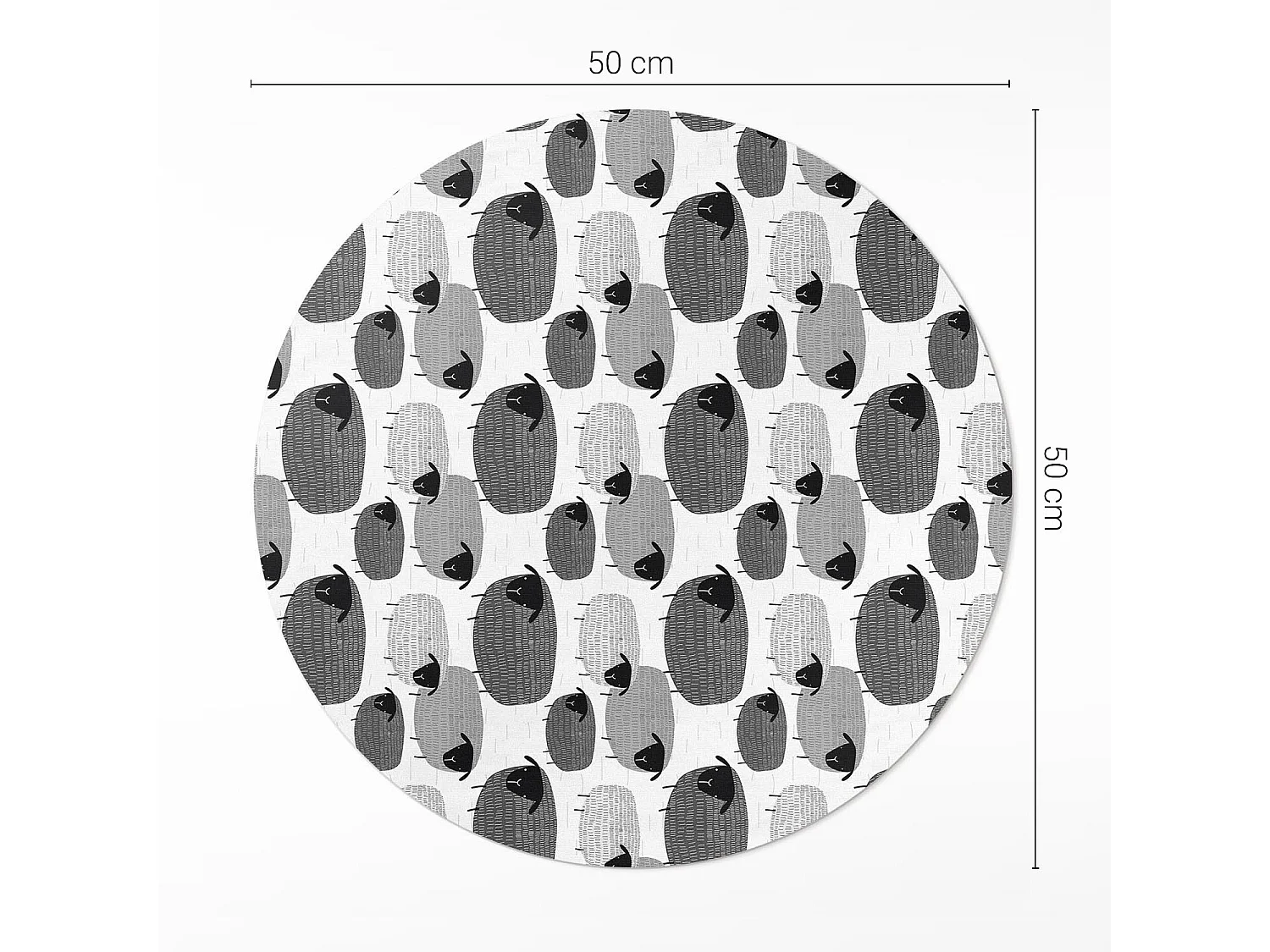 Vinyl-Teppich für Zuhause, Innenteppich, bemaltes Schaf mit regelmäßigem Muster, 50 cm