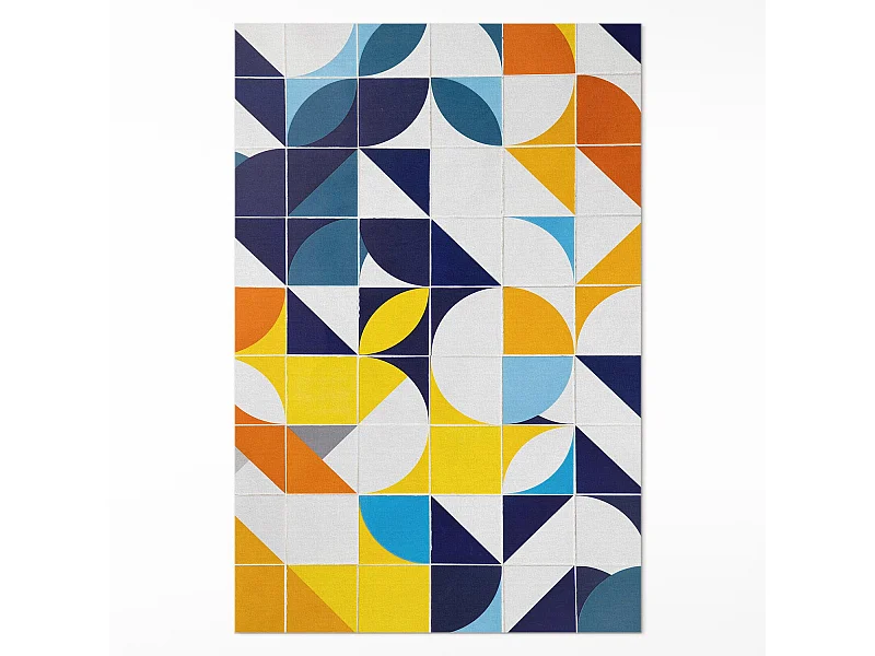 Vinylteppich für Zuhause, Innenteppich Modernes Mosaik mit geometrischen Formen – 80x120 cm