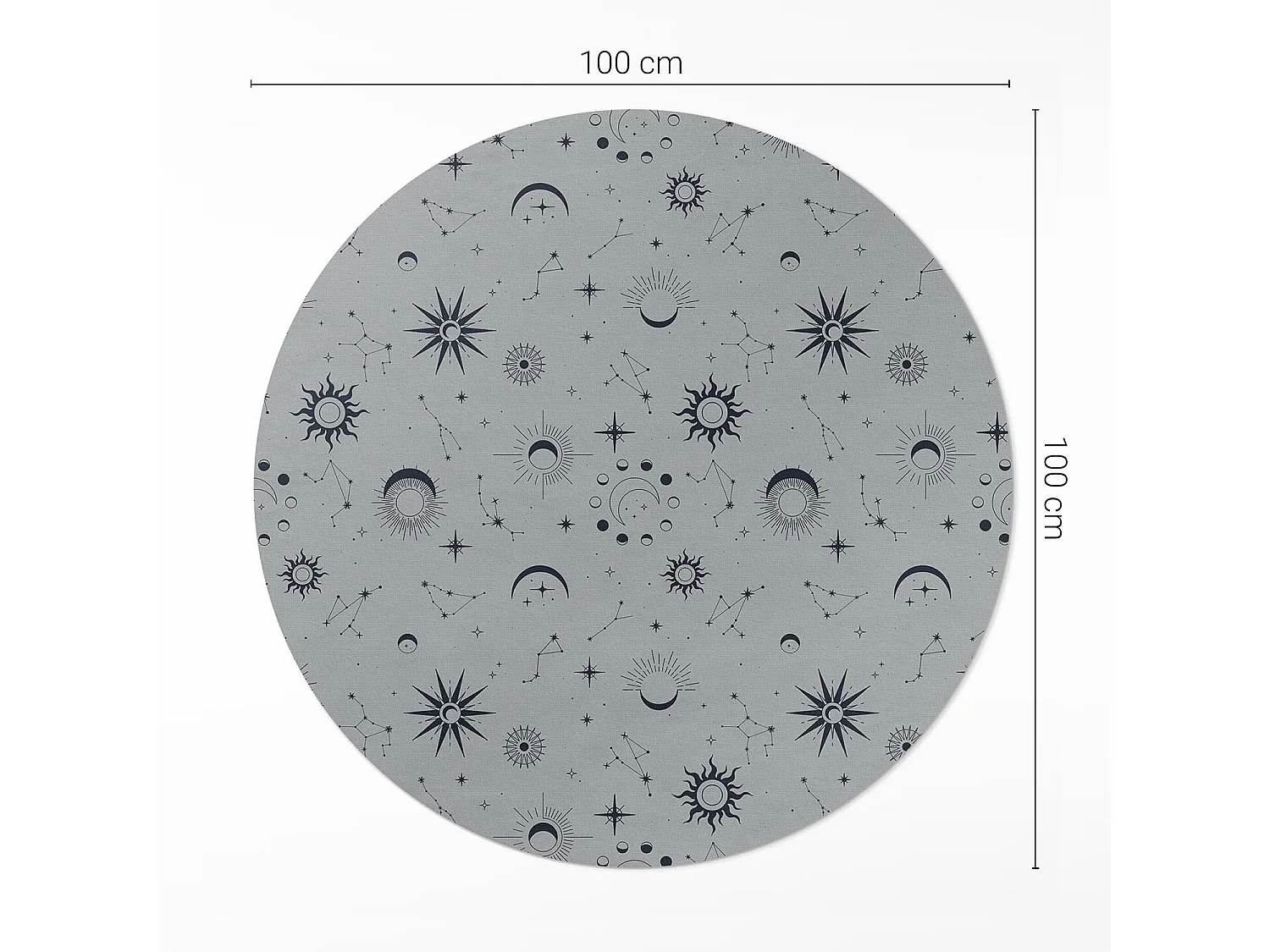 Vinyl-Teppich für Zuhause, Innenteppich, Weltraum, Monde, Sonnen, Sterne, Vintage, 100 cm