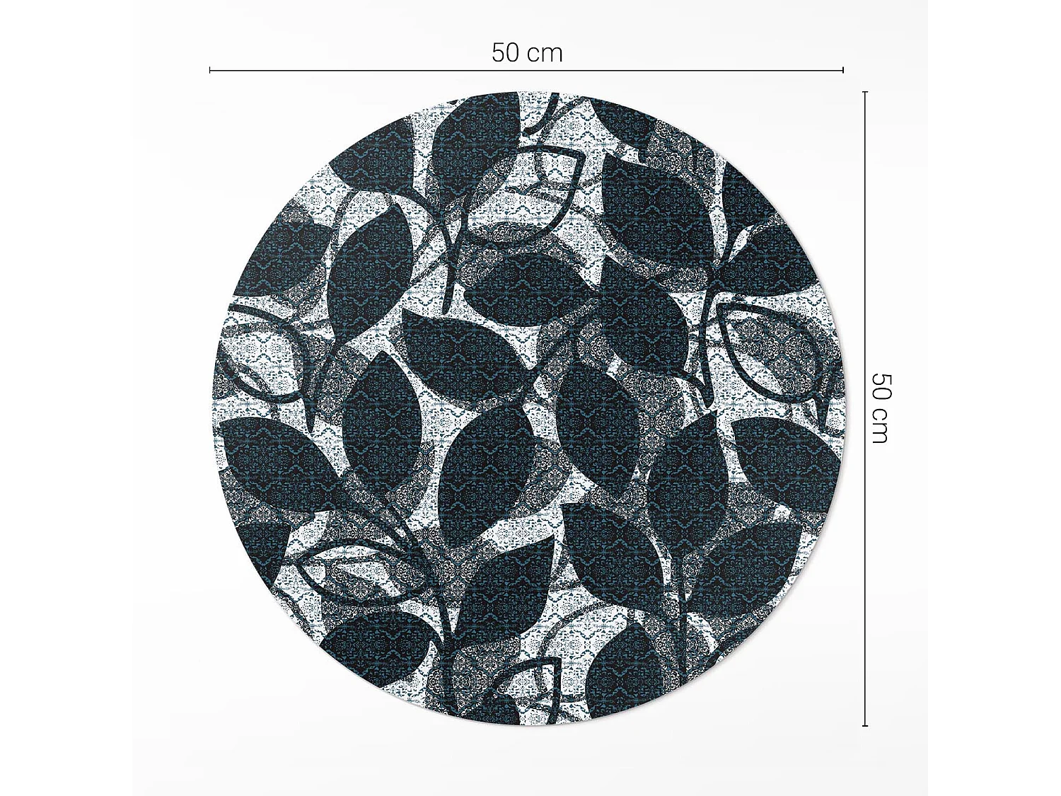 Vinylteppich für Zuhause, Innenteppich, Zweigmuster, dekorative Pflanzenblätter, 50 cm