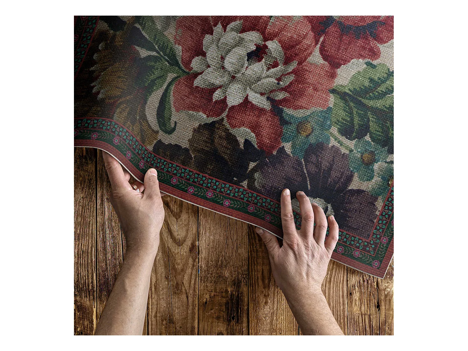 Tapis vinyle pour la maison, Moquette d'intérieur Motif floral délicat - 140x210 cm