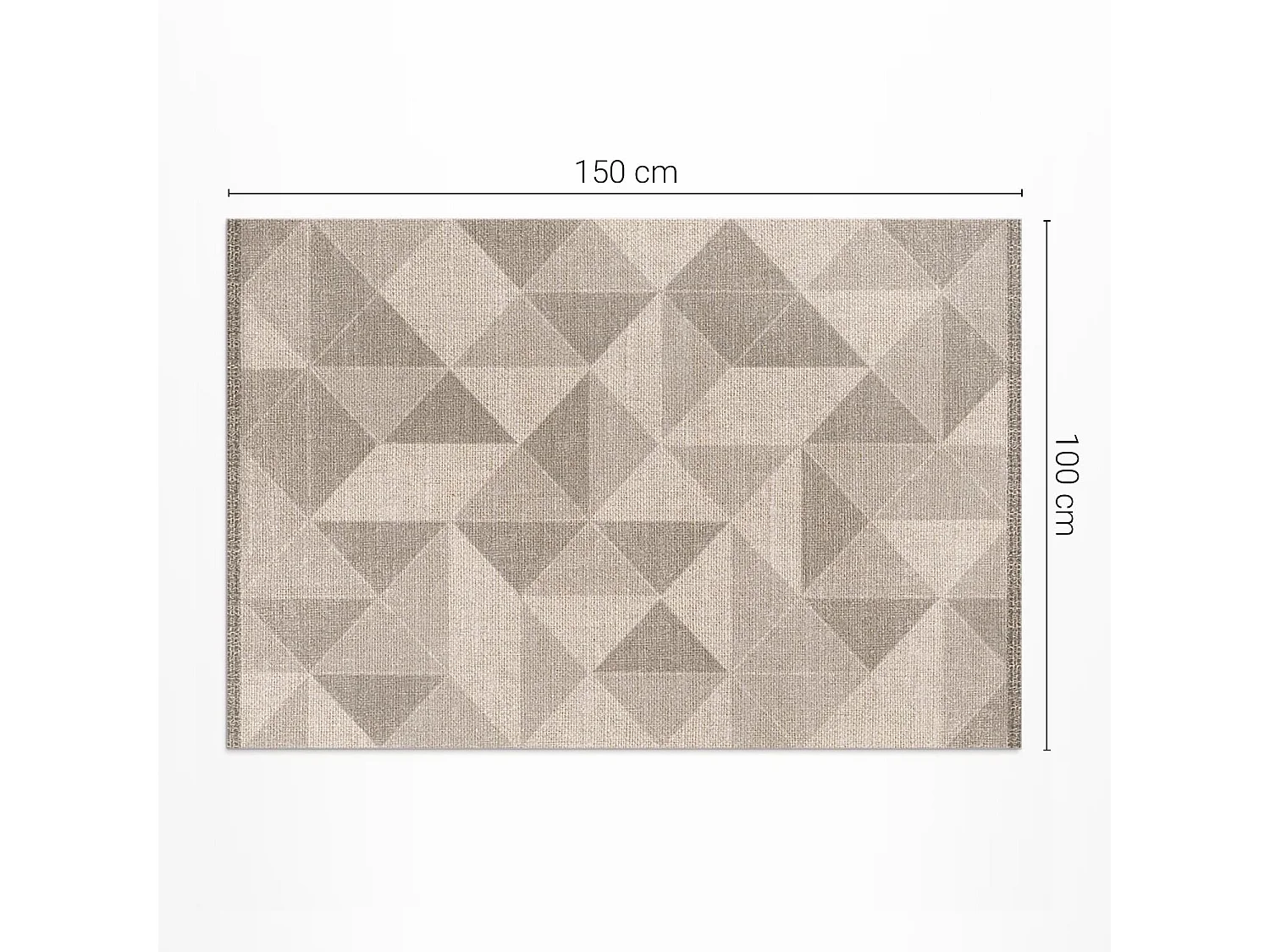Vinyl-Teppich für Zuhause, Innenteppich, Dreiecke und Quadrate aus Stoffimitat – 100 x 150 cm