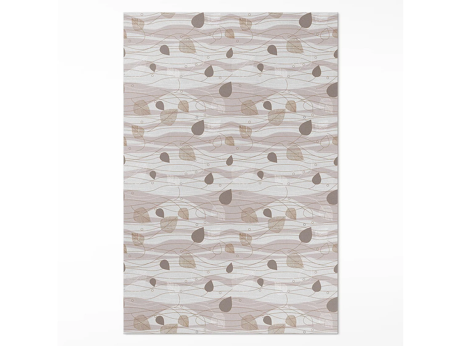 Tapis vinyle pour la maison, Moquette d'intérieur Feuilles de Boho sur fond de vagues - 60x90 cm