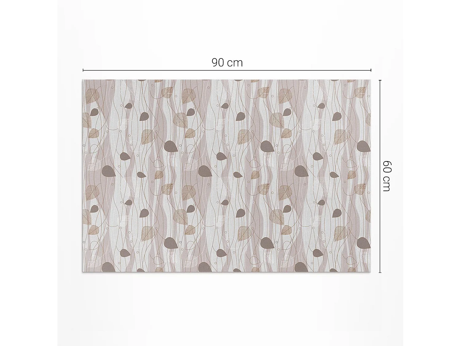 Tapis vinyle pour la maison, Moquette d'intérieur Feuilles de Boho sur fond de vagues - 60x90 cm