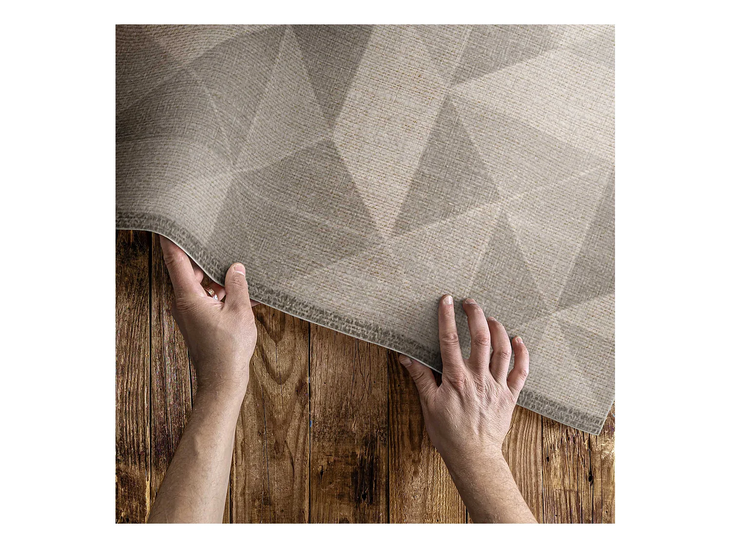Tapis vinyle pour la maison, Moquette d'intérieur Tissu imitation triangles et carrés - 140x210 cm