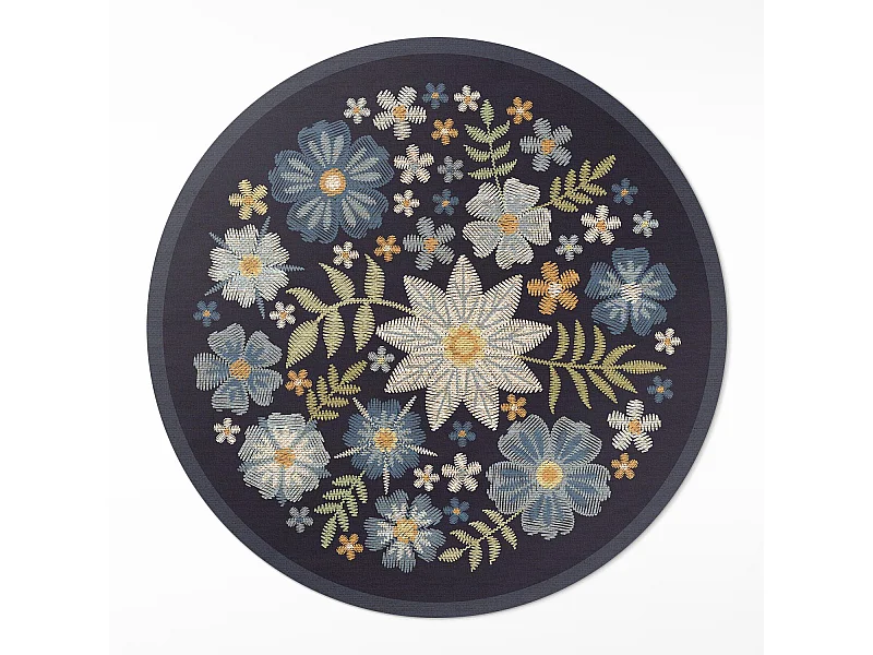 Vinyltapijt voor thuis, Binnentapijt Geborduurde wilde bloemen 80 cm