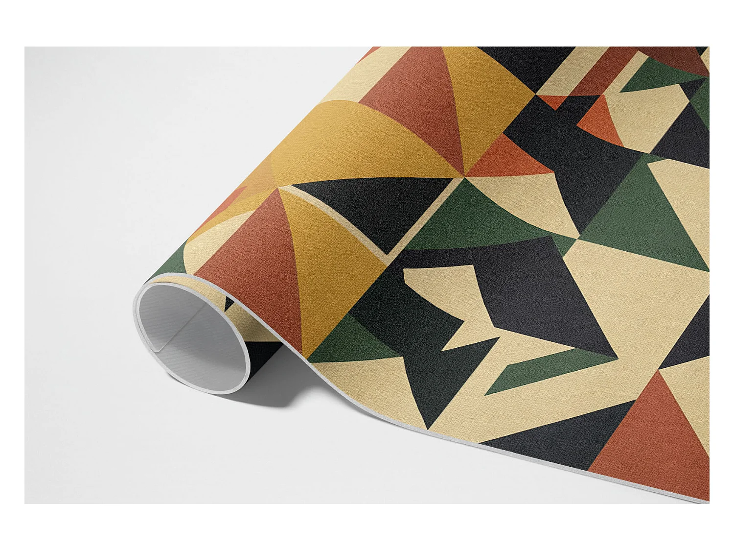 Vinylteppich für Zuhause, Innenteppich Bunte Retro-Dreiecke und Quadrate – 150x225 cm