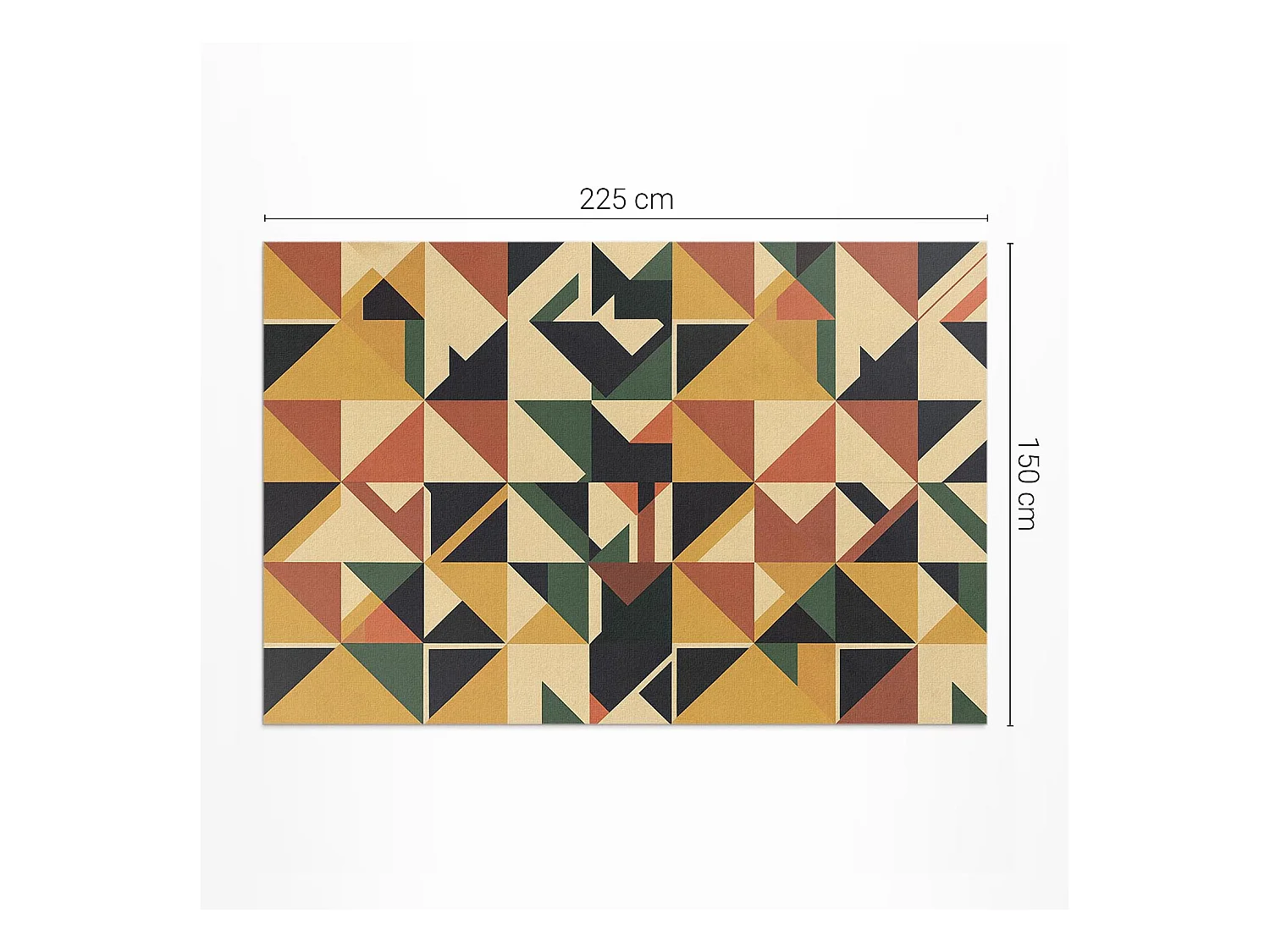 Vinylteppich für Zuhause, Innenteppich Bunte Retro-Dreiecke und Quadrate – 150x225 cm