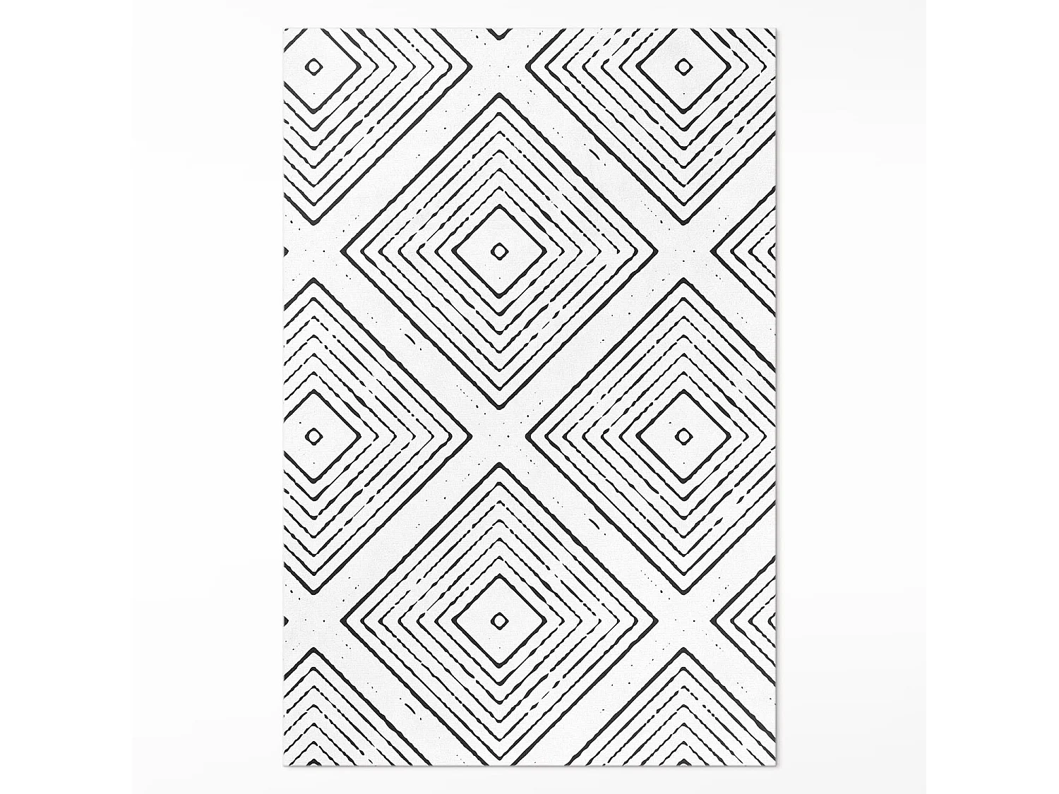 Tapis vinyle pour la maison, Moquette d'intérieur Modèle boho de carrés réguliers - 150x225 cm