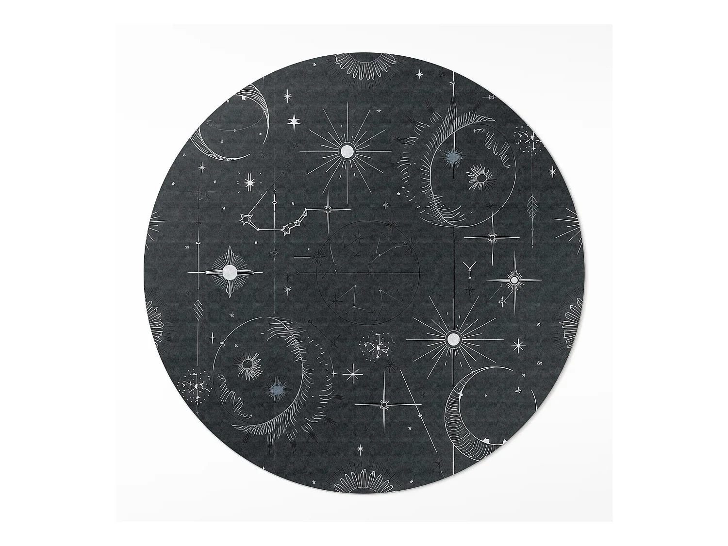 Tapis vinyle pour la maison, Moquette d'intérieur Illustration des étoiles et des lunes de l'espace et de l'astrologie 100 cm
