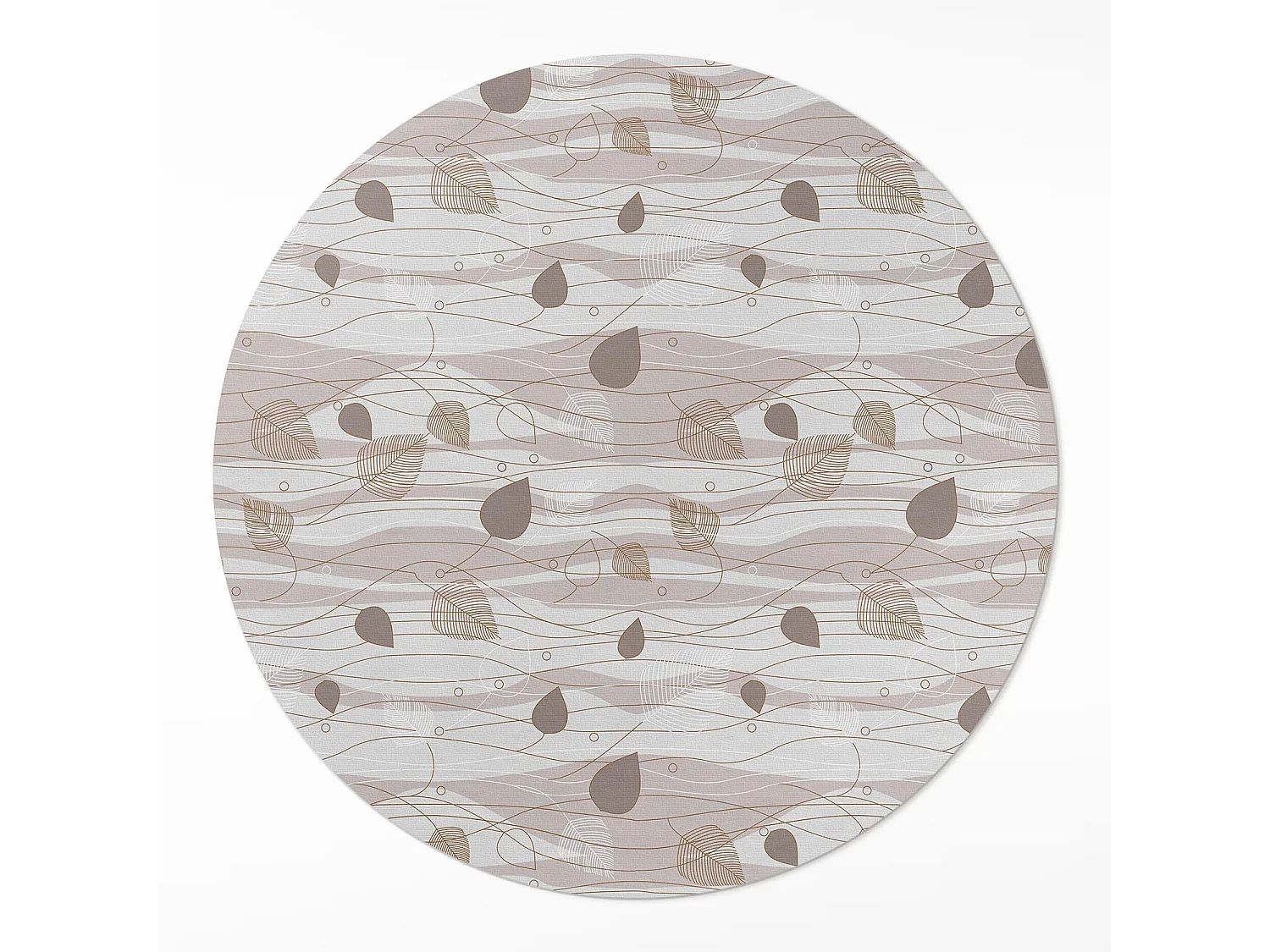 Tapis vinyle pour la maison, Moquette d'intérieur Feuilles de Boho sur illustration de fond de vagues 100 cm