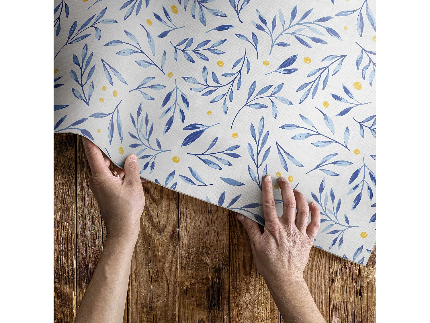 Vinylteppich für Zuhause, Innenteppich Zweige, Blätter, künstlerische Punkte – 100x150 cm