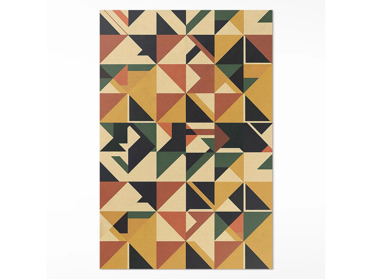 Vinylteppich für Zuhause, Innenteppich Bunte Retro-Dreiecke und Quadrate – 60x90 cm