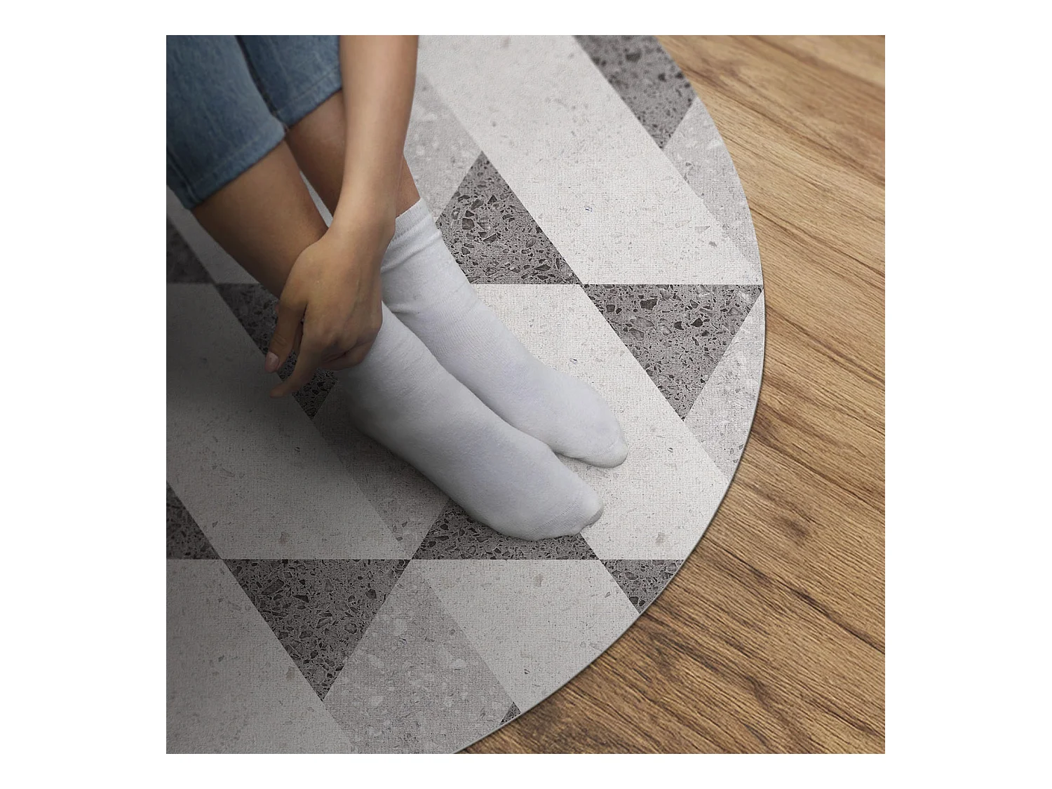 Tapis vinyle pour la maison, Moquette d'intérieur Carreaux de pierre géométriques 130 cm