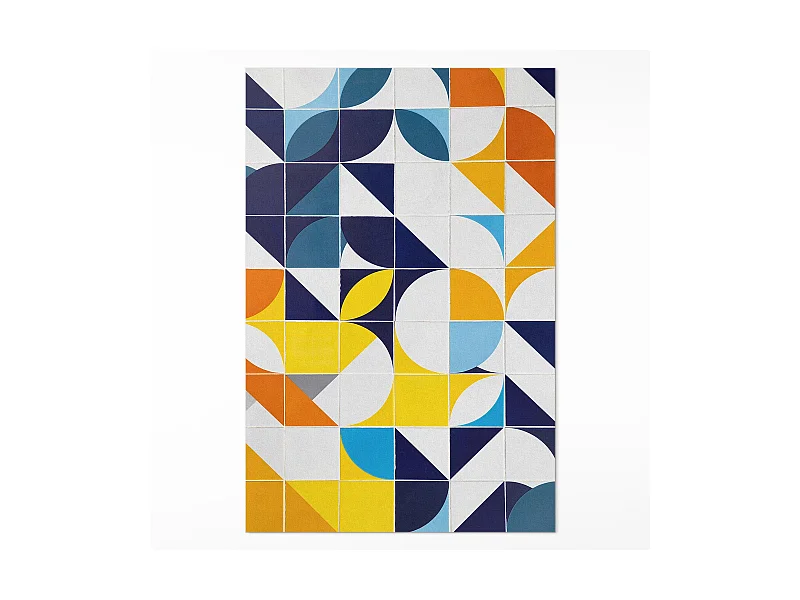 Vinylteppich für Zuhause, Innenteppich Modernes Mosaik mit geometrischen Formen – 140x210 cm