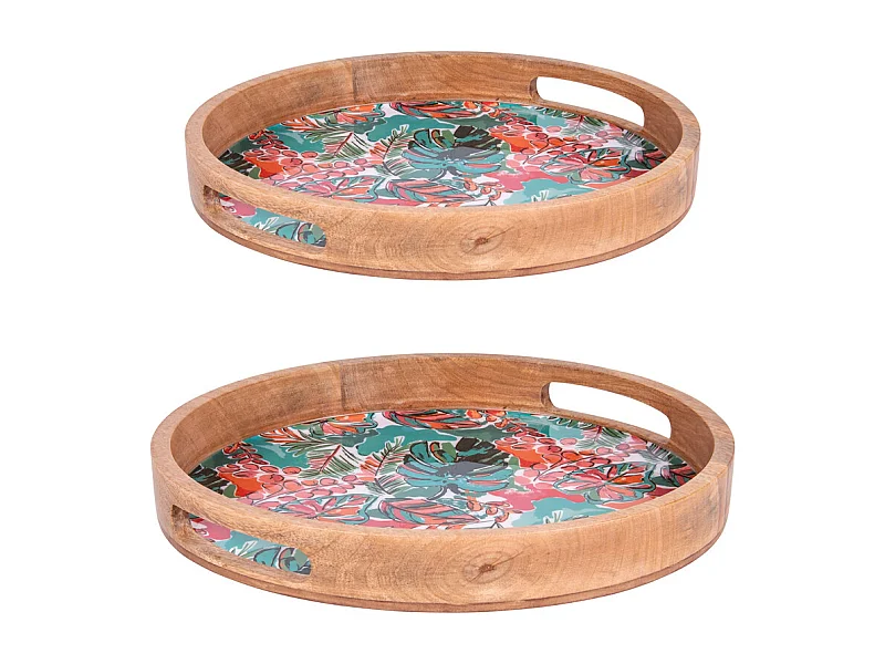 Set de 2 plateaux ronds Florida 35 et 40 cm