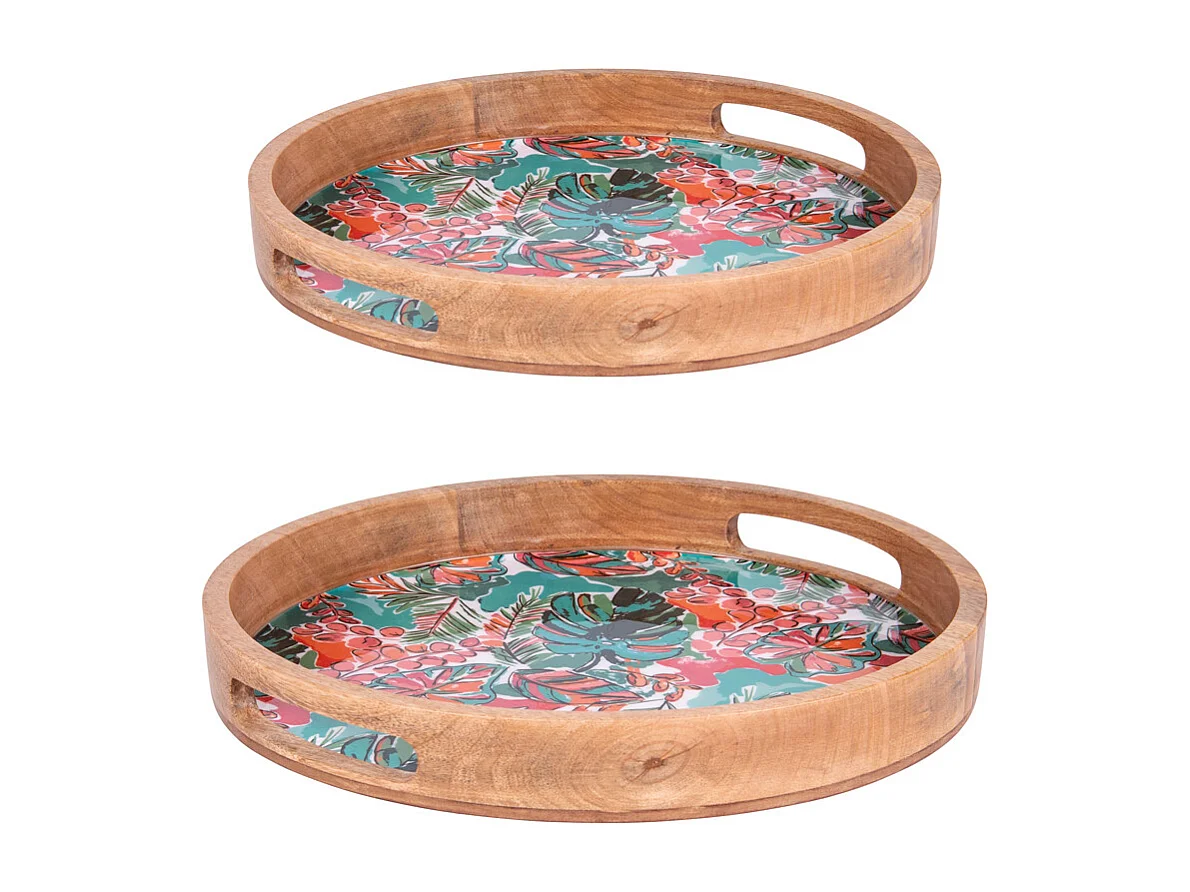 Set de 2 plateaux ronds Florida 35 et 40 cm