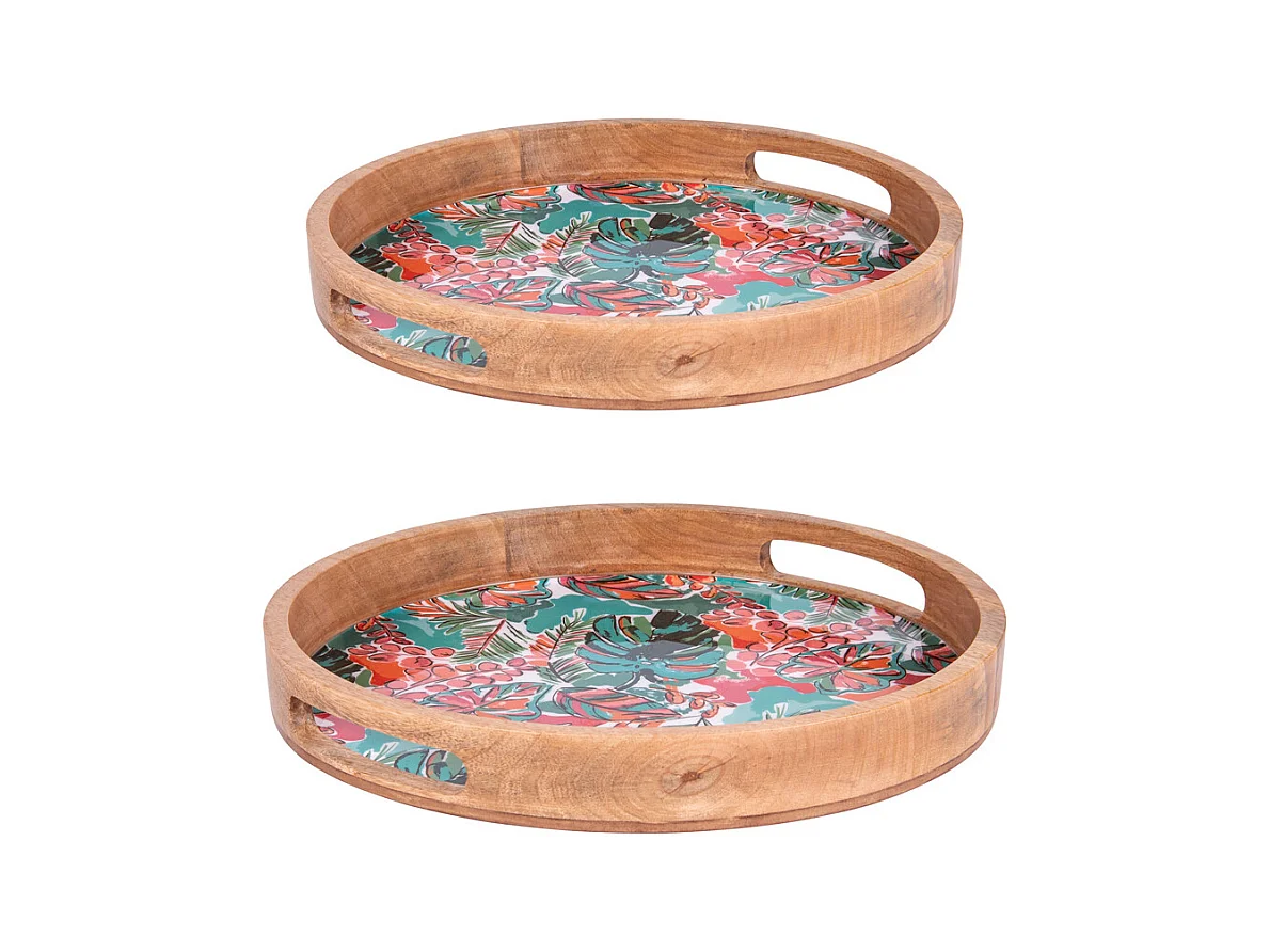 Set de 2 plateaux ronds Florida 35 et 40 cm