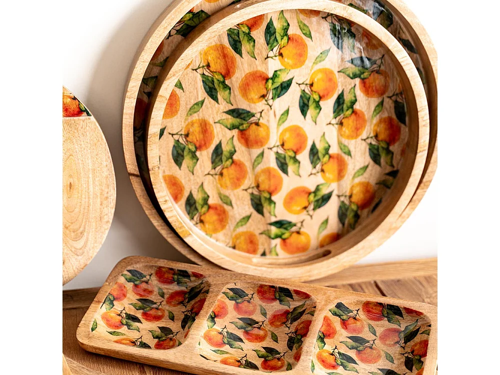 Set de 2 plateaux ronds Amalfi 35 et 40 cm