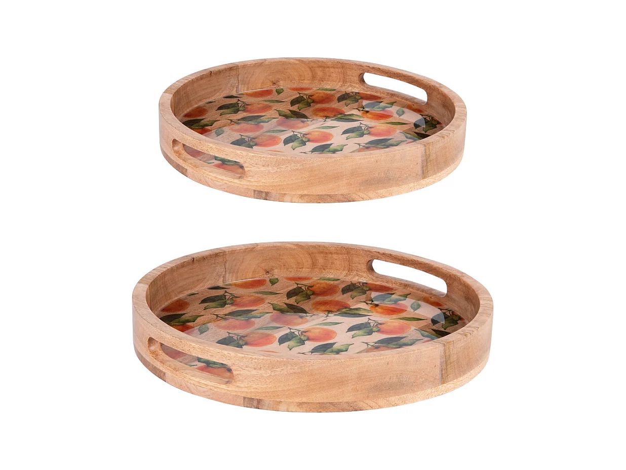 Set de 2 plateaux ronds Amalfi 35 et 40 cm