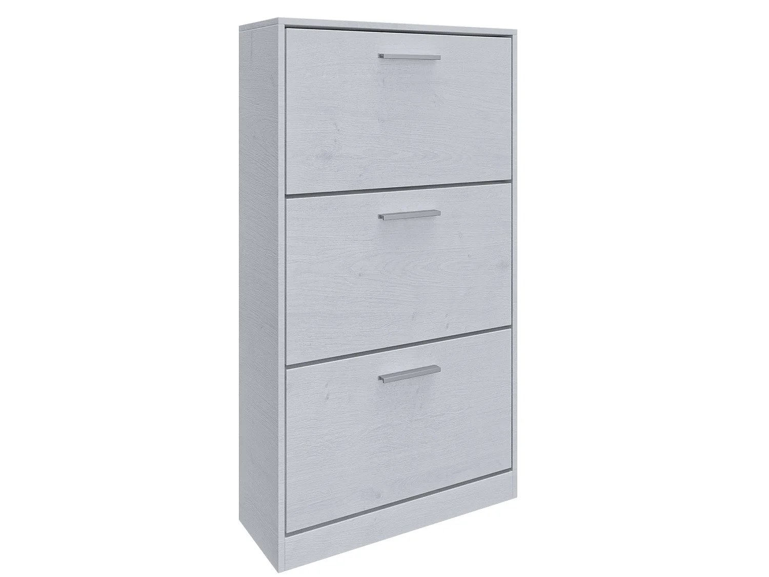 Scarpiera Salvaspazio da Ingresso 3 Ante a Ribalta Doppie, Mobile Slim In Legno Melaminico 63x24x115h, Bianco - ZIK