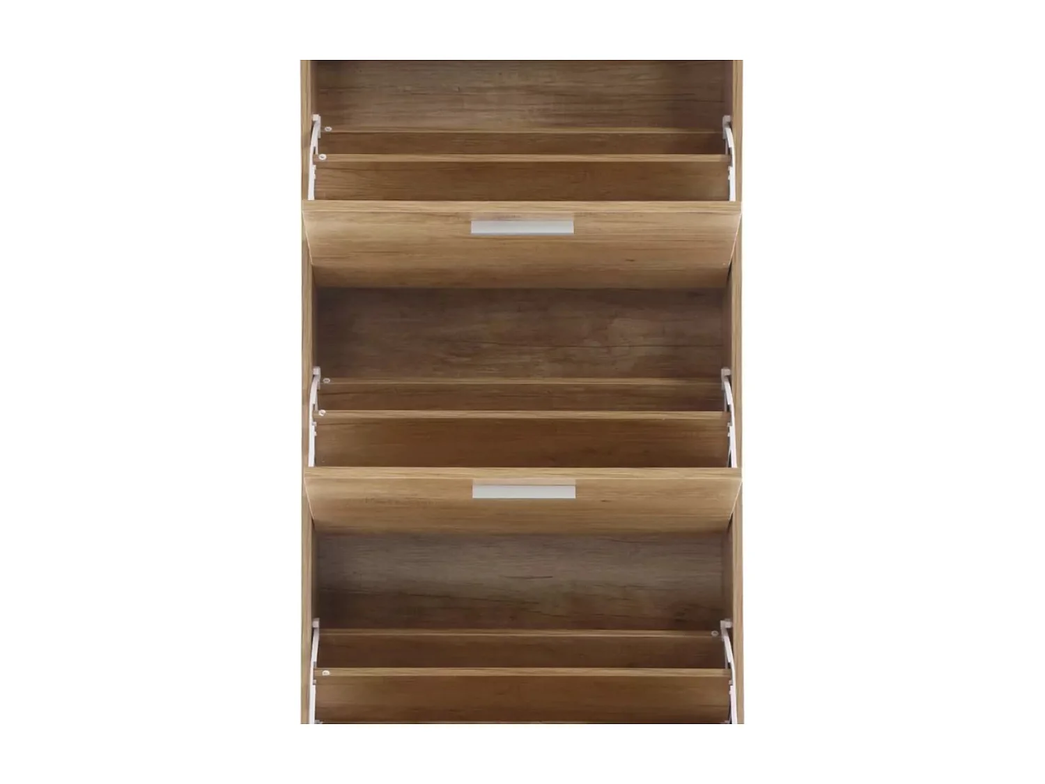 Mueble zapatero de madera de roble 63x24x115cm, 3 puertas plegables, doble fondo, para entrada, muebles bajos - ZIK