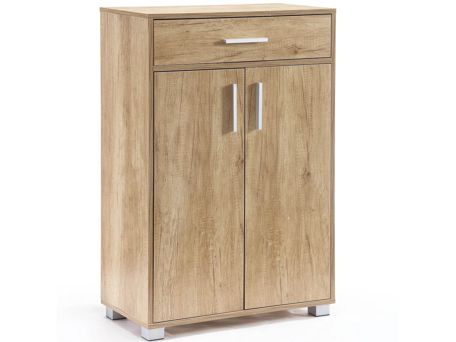 Armario zapatero 5 estantes 2 puertas 1 cajón cm 63x33x95 en Madera Armario de entrada, Roble - ZIK