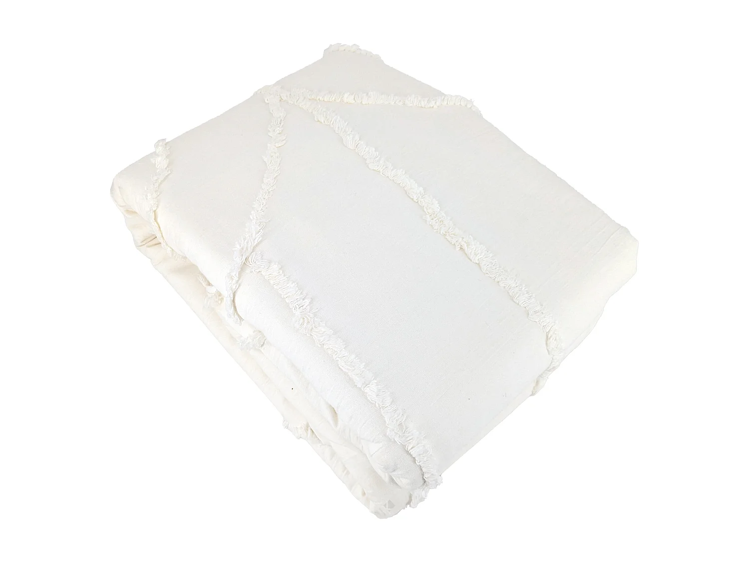 Parure de lit 3 pièces 260x240 cm FAR coton lavé blanc