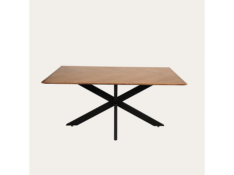 Table à manger effet bois chêne marron 160x75