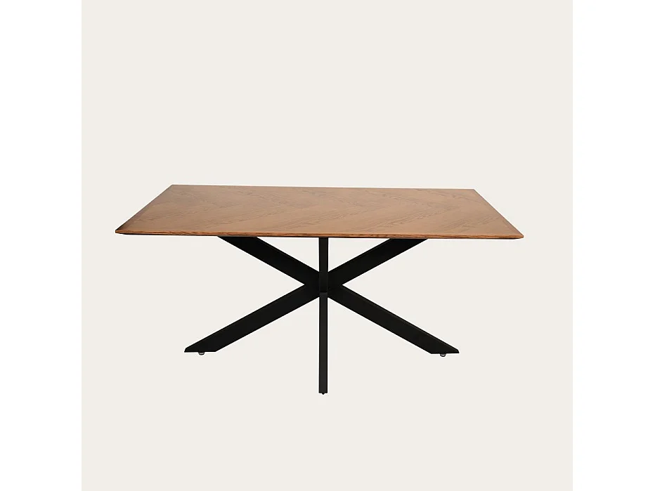 Table à manger effet bois chêne marron 160x75